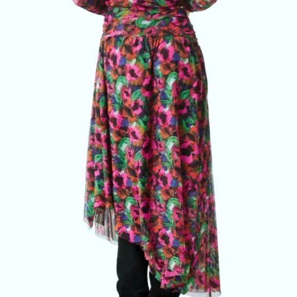 NWT MISA Los Angeles “Dania” Asymmetrical Floral Wrap Skirt Size Small - Picture 3 of 9